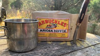 REVIEW OF ARBUCKLES ARIOSA COFFEE  MAKING SOME COWBOY COFFEE [upl. by Fries]