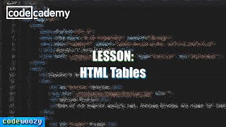 HTML Tables  Learn HTML  Codecademy Walkthrough [upl. by Tobi]