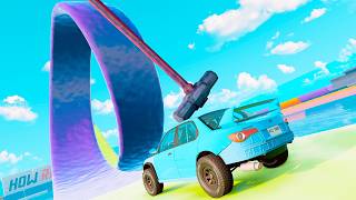 This NEW BeamNG Obstacle Course DESTROYS You Car With GIANT HAMMERS [upl. by Lauritz]