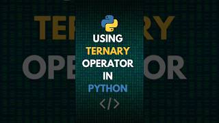 Python Ternary Operator Write Cleaner More Concise Code pythontips python phython coding code [upl. by Bornstein960]