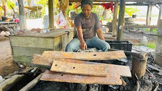 Knife Making  Forging A Big Machete From The Oldest Leaf Spring [upl. by Lupiv]