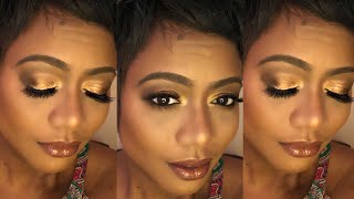 AMG Juvias Place  Warrior Palette  Gold cut crease  Review amp Demo [upl. by Tiras127]