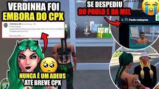 TRISTE🥺VERDINHA RP SE DESPEDIU DO COMPLEXO E DESABAFOU EM LIVE GTA RP [upl. by Rafferty]