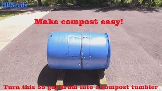 DIY compost tumbler  How to make a compost tumbler from a 55 gallon drum [upl. by Kee]