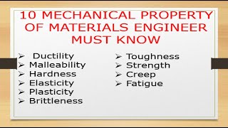 Mechanical Properties of material [upl. by Slade]