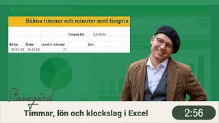 Räkna på timmar lön och klockslag i Excel [upl. by Nathan252]