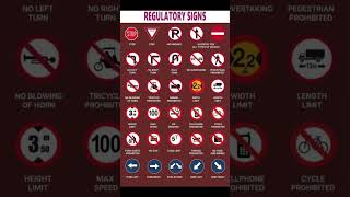 🔴 Important Traffic Regulatory Signs for Drivers 🚗 Regulatory Traffic Signs Made Simple 🔑 [upl. by Bradley718]