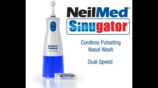 NeilMed Sinugator Black Cordless Pulsating Nasal Irrigator Dual Speed with 30 Premixed Packets [upl. by Garneau229]