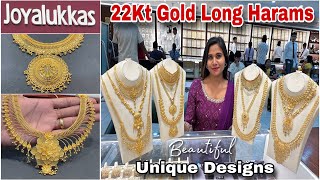 Joyalukkas Beautiful 22Kt Gold Long HaramNecklaces Designs💕Lightweight Gold Necklace Designs 2024 [upl. by Anyar]