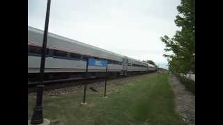 AMTRAK AMTRAK Hiawatha Service Train No 334 Passes Through The Lake Forest IL METRA Station 2012 [upl. by Hpejsoj]