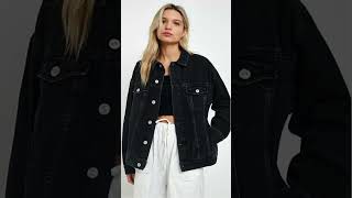 Black denim jacket outfit ideas denimjacket fashiontips outfitideas streetstyle [upl. by Calbert644]