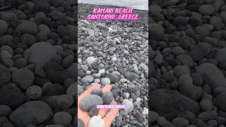 Black Pebble Beach of Kamari shortsyoutube beaches santorini [upl. by Elleuqar]