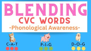 Blending  Phonological Awareness  Preschool  Kindergarten  Phonemic Awareness  Learn to Read [upl. by Moritz]