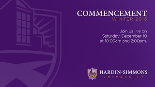 HardinSimmons University Commencement Winter 2016 2pm [upl. by Lamar]