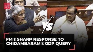 Nirmala Sitharaman vs P Chidambaram in Rajya Sabha over Indias GDP growth [upl. by Lefton]