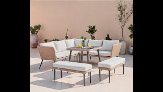 Seychelles Outdoor Dining Table and Corner Sofa Set from Furniturebox UK [upl. by Darill]