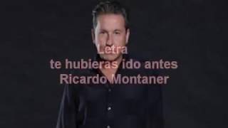 RICARDO MONTANER TE HUBIERAS IDO ANTES LETRA [upl. by Yerg]