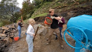 Pouring Concrete as a Family Stone House Renovation [upl. by Day]