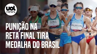 Marcha atlética Perto de medalha Erica Sena recebe punição e termina prova em 11º lugar [upl. by Ynahirb]