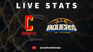 Gigantes de Carolina vs Vaqueros de Bayamón  LIVE STATS BSN [upl. by Oralle]