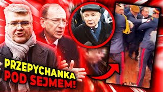 POTĘŻNA PRZEPYCHANKA PRZED SEJMEM Kamiński i Wąsik próbowali wtargnąć do środka [upl. by Goulder]