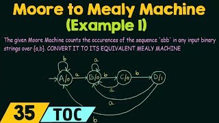 Conversion of Moore Machine to Mealy Machine Example 1 [upl. by Denyse]