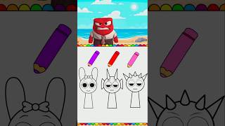 Coloring Incredibox Sprunki with INSIDE OUT 2🩵🩷❤️ shorts insideout2 sprunki paint [upl. by Bordie]