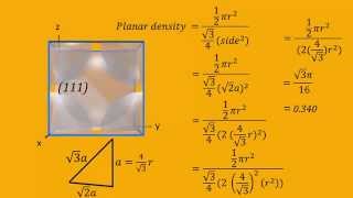 Linear and Planar Densities for Body Centered Cubic BCC Unit Cells [upl. by Akinas]