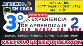 📐RESOLUCIÓN CARPETA DE RECUPERACION  EXPERIENCIA 2  3RO SECUNDARIA  COMPLETA ✏️ [upl. by Sieracki]