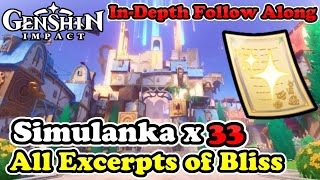 Simulanka All Excerpts of Bliss Locations FULL GUIDE Genshin Impact [upl. by Cianca]