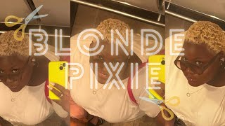 Styling my Platinum Blonde Pixie How To Blonde pixiehaircut bigchop [upl. by Ynohtnanhoj426]