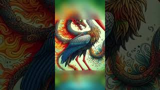 Fusion Stork with fire dragon from zentangle 🤯 shortvideo [upl. by Euk784]