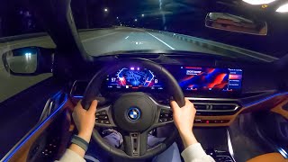 2022 BMW i4 M50  POV Night Drive Binaural Audio [upl. by Elag]