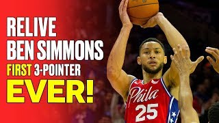 Ben Simmons First Career 3Pointer From Every Angle [upl. by Slen]