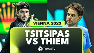 Stefanos Tsitsipas vs Dominic Thiem ENTERTAINING Match Highlights  Vienna 2023 [upl. by Sukul]