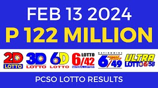 Lotto Result February 13 2024 9pm PCSO [upl. by Narih951]