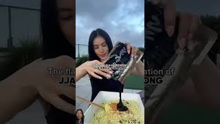 Jumbo instant Jajangmyeon cup noodles from Korea 😱 this doshirak ramen can serve 8 people mukbang [upl. by Marlie]