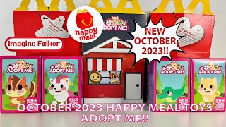 October 2023 McDonalds Happy Meal Toys  Adopt Me  Unboxing  ASMR Review [upl. by Assylla]