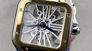 Cartier Santos Skeleton Santos de Cartier Large WHSA0012 Cartier Watch Review [upl. by Nelli]