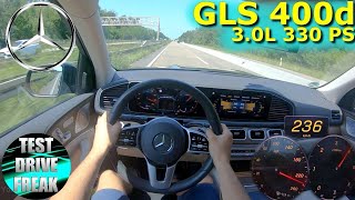 2021 Mercedes Benz GLS 400d 4Matic 330 PS TOP SPEED AUTOBAHN DRIVE POV [upl. by Tsnre557]