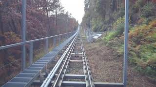 Standseilbahn 365801 Beatenberg Talfahrt 2020 funicular Switzerland Niederhornbahn Niederhorn [upl. by Aihgn]