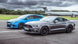 Ford Mustang vs Ford Focus RS  Top Gear Drag Races [upl. by Welford313]