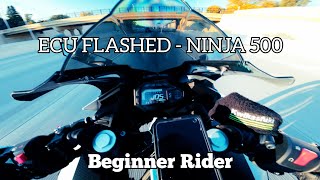 Ninja 500  Beginner Rider Rippin around on the Highway [upl. by Elolcin]