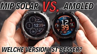 Garmin Fenix 8 MIP Solar oder AMOLED Alle Unterschiede  Akkuvergleich [upl. by Ylatan]