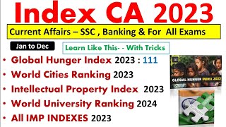 INDEX CURRENT AFFAIRS 2023  Tricks🌝 [upl. by Aniryt]