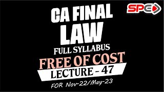 CA FINAL LAW  LECTURE 47  FOR NOV 22MAY 23  FCRA 5 [upl. by Elyak]