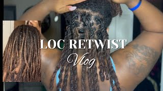 VLOG  How to Retwist Your Locs  two strand twist  beginner friendly [upl. by Barren]