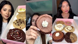 viral tiktok crumble cookie mukbang compilation pt1 [upl. by Neltiac]