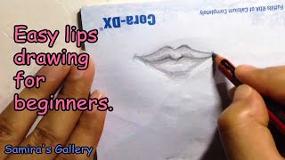 How to draw lips for beginners  Easy way [upl. by Enetsirhc]