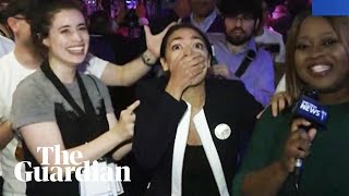 Alexandria OcasioCortez wins against Joe Crowley in Democrat congressional primary [upl. by Broddy755]